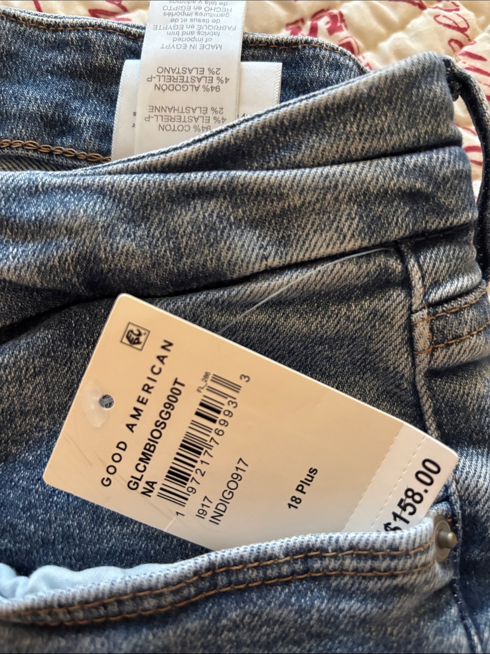 NWT Good American Mid-rise Medium Wash Mini Bootcut Jeans SZ 18 Plus - Picture 2 of 13